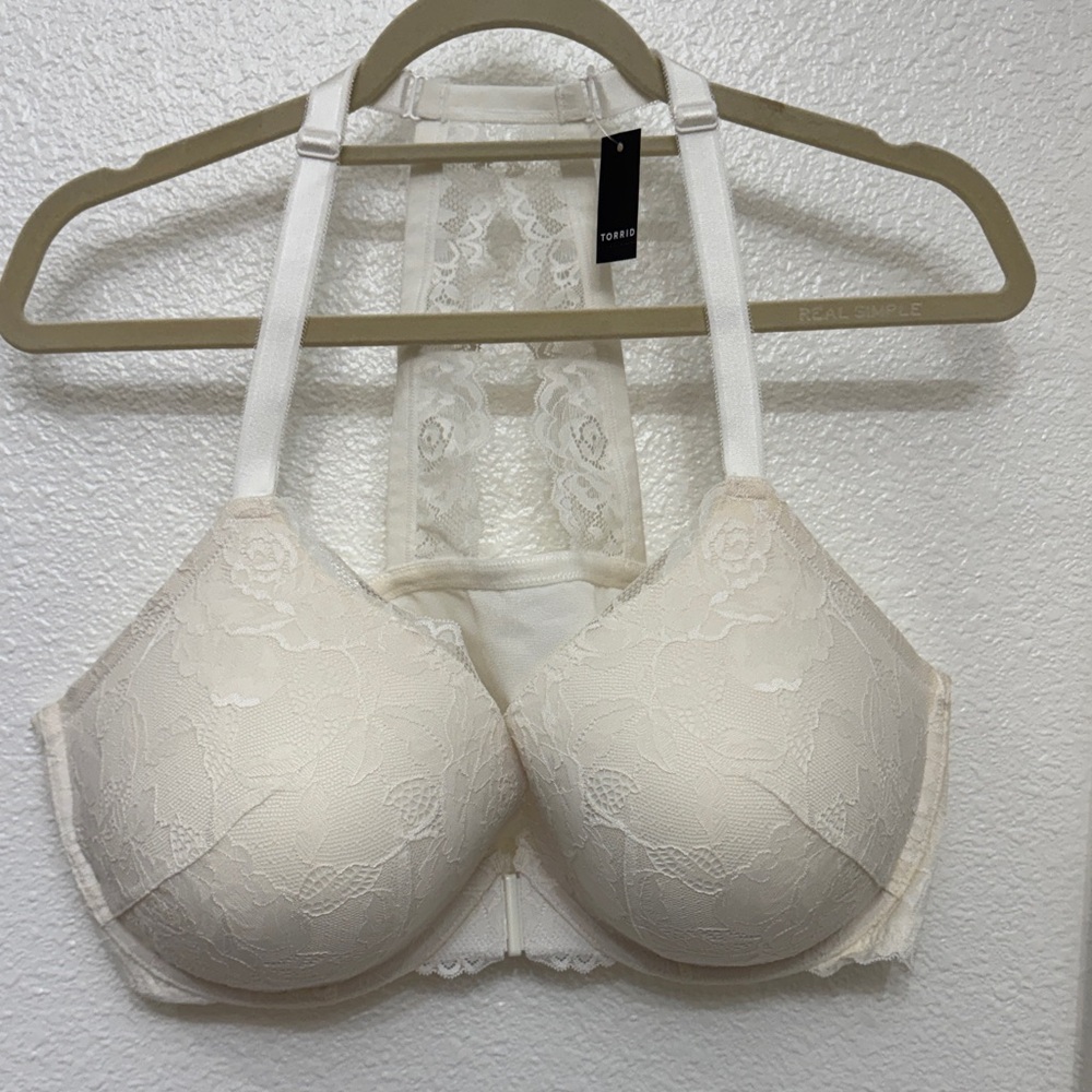 Torrid Cream Lace T-Shirt Push-Up Bra